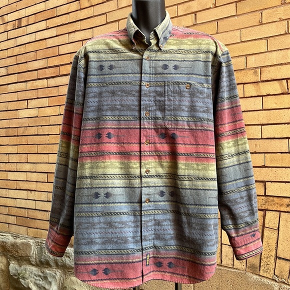 Woolrich Other - Vintage 90’s Woolrich Aztec Southwestern Heavyweight Flannel Shirt Extra Large